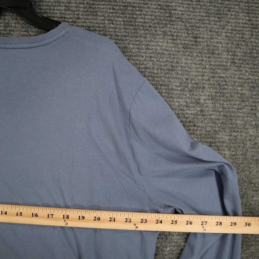 Polo Ralph Lauren V-Neck T-Shirt Mens XL Blue Long Sleeve Pony Logo Casual Wear